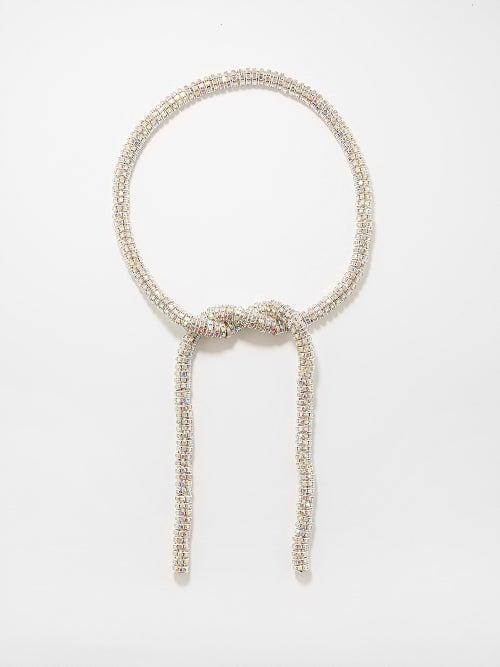 Pearl Octopuss.y - Serpent Crystal-embellished Necklace - Womens - Silver