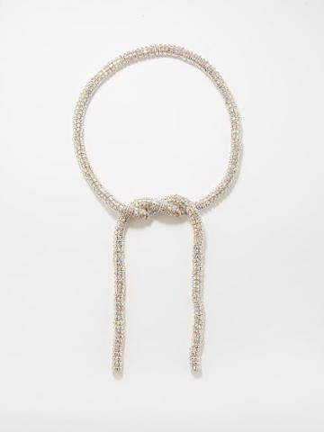 Pearl Octopuss.y - Serpent Crystal-embellished Necklace - Womens - Silver