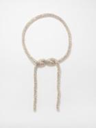 Pearl Octopuss.y - Serpent Crystal-embellished Necklace - Womens - Silver