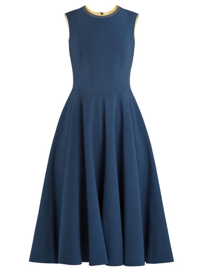 Roksanda Loren Sleeveless Silk-trimmed Cady Dress