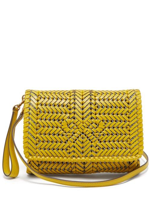 Matchesfashion.com Anya Hindmarch - The Neeson Woven Leather Cross Body Bag - Womens - Yellow