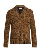 Saint Laurent Fringed Reptile-effect Suede Jacket