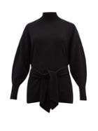 Matchesfashion.com Zimmermann - Espionage Waist Tie Wool Blend Sweater - Womens - Black
