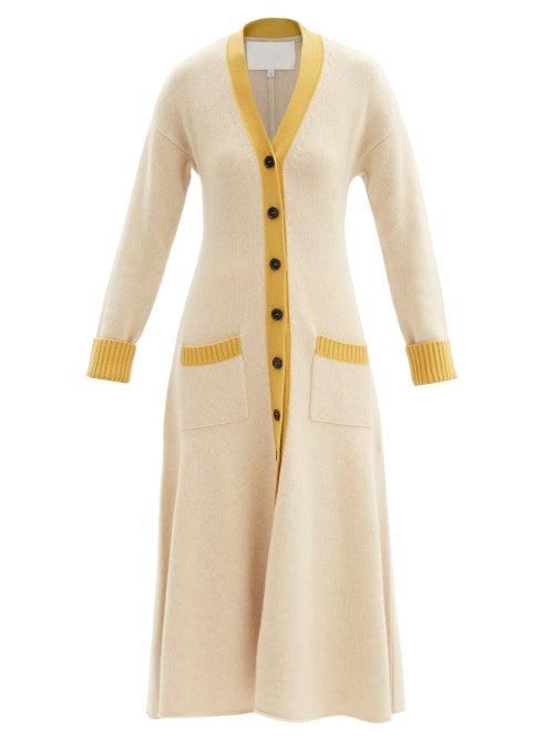 Racil - London V-neck Cashmere Longline Cardigan - Womens - Beige Multi