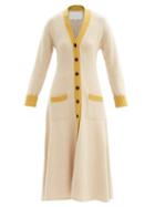 Racil - London V-neck Cashmere Longline Cardigan - Womens - Beige Multi