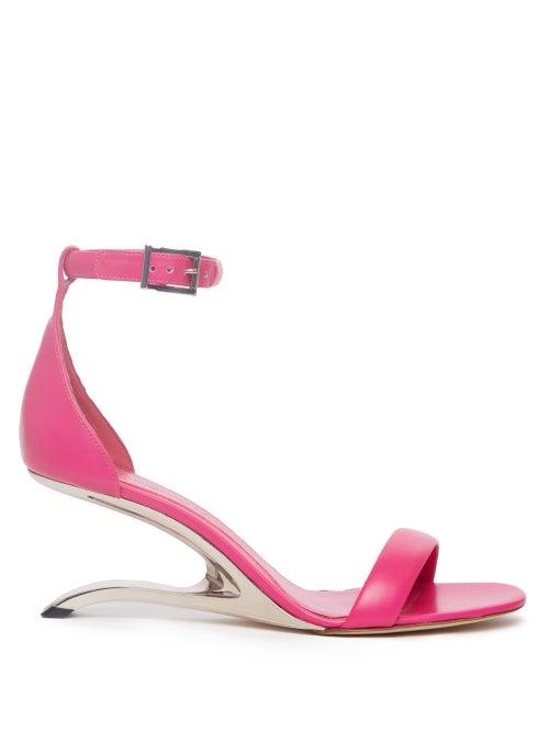 Alexander Mcqueen - Sculptural-heel Leather Sandals - Womens - Pink