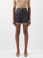 Gucci - High-waisted Denim Shorts - Womens - Dark Denim