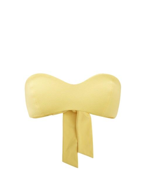 Cossie + Co - The Isla Bandeau Tie-back Bikini Top - Womens - Mid Yellow