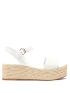 Matchesfashion.com Prada - Espadrille Leather Flatform Sandals - Womens - White