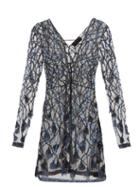 Matchesfashion.com Dundas - Laced-front Sequinned And Beaded Mini Dress - Womens - Black