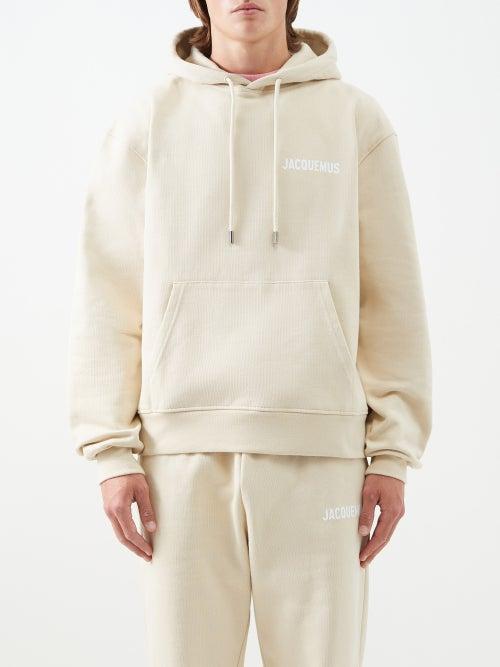 Jacquemus - Logo-print Organic Cotton-jersey Hooded Sweatshirt - Mens - Light Beige