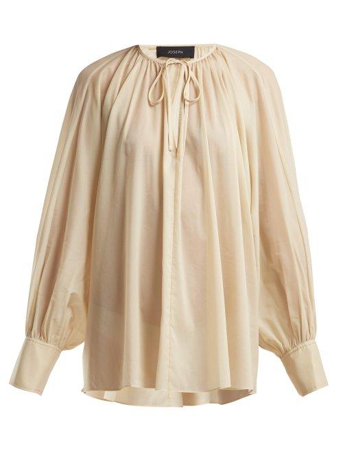 Matchesfashion.com Joseph - Niv Stocking Silk Neck Tie Blouse - Womens - Cream