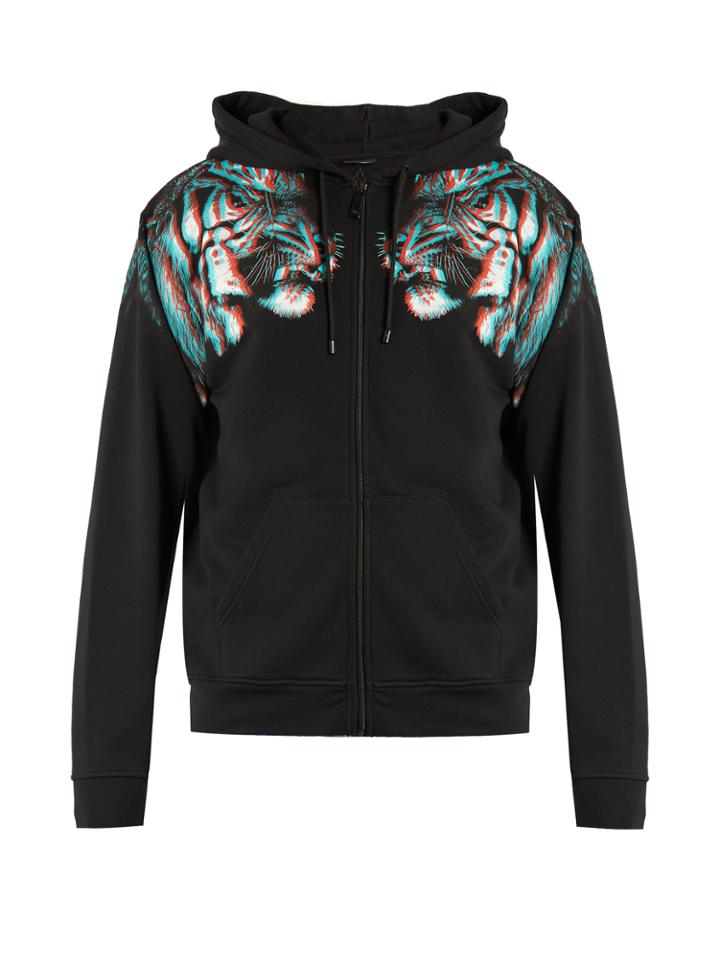 Marcelo Burlon Tajo Hooded Zip-up Cotton-jersey Sweatshirt