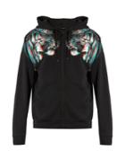 Marcelo Burlon Tajo Hooded Zip-up Cotton-jersey Sweatshirt