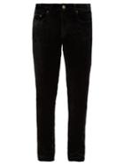 Matchesfashion.com Saint Laurent - Cropped Velvet Slim-leg Trousers - Mens - Black