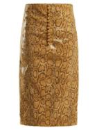 Matchesfashion.com Hillier Bartley - Faux Python Pencil Skirt - Womens - Beige Print