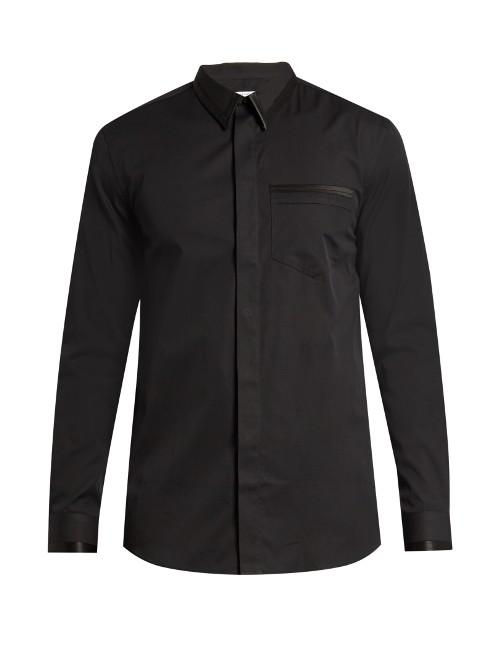 Givenchy Cuban-fit Silk Satin-trimmed Cotton-poplin Shirt
