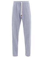 Smr Days - Drawstring-waist Striped Cotton-twill Trousers - Mens - Blue Stripe