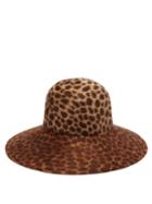 Matchesfashion.com Lola Hats - Leopard Print Felt Hat - Womens - Brown
