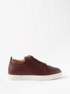 Christian Louboutin - Rantulow Grained-leather Trainers - Mens - Burgundy