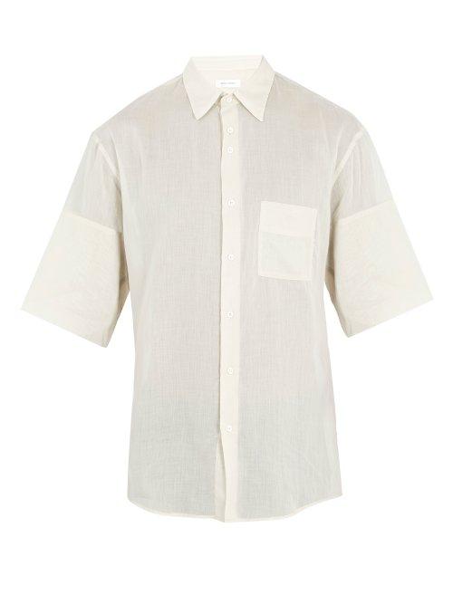 Matchesfashion.com Wales Bonner - Patch Pocket Short Sleeved Cotton Shirt - Mens - Beige