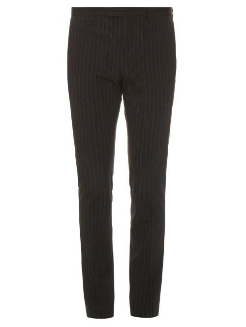 John Varvatos Striped Wool-blend Tailored Trousers