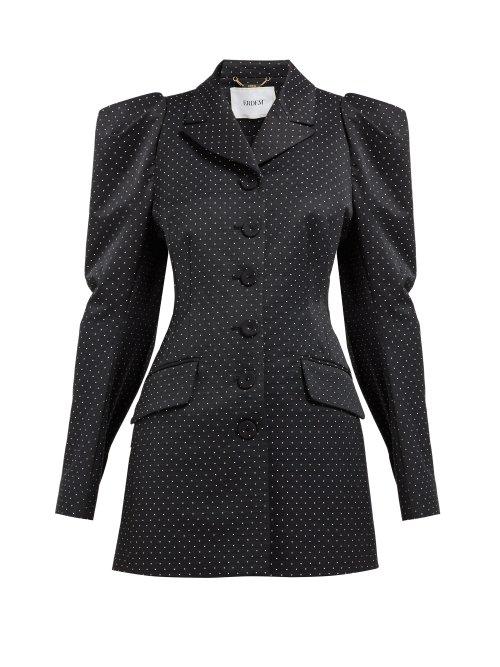 Matchesfashion.com Erdem - Alfreda Polka Dot Jacquard Cotton Blend Blazer - Womens - Black White