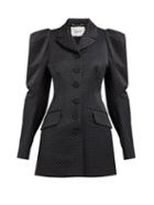 Matchesfashion.com Erdem - Alfreda Polka Dot Jacquard Cotton Blend Blazer - Womens - Black White