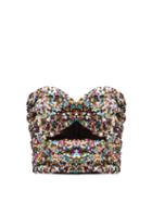 Matchesfashion.com The Attico - Sequinned Strapless Cropped Top - Womens - Multi