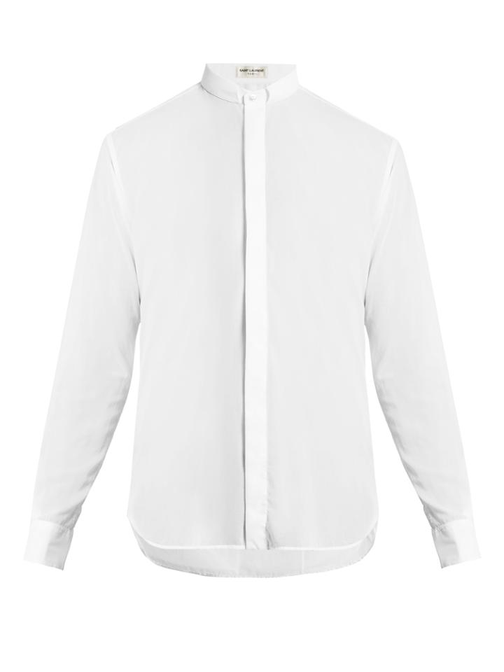 Saint Laurent Narrow-collar Cotton Shirt