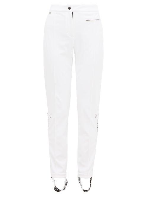 Matchesfashion.com Fendi - Roma Logo Stripe Stirrup Ski Trousers - Womens - White