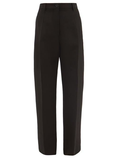 Matchesfashion.com Jil Sander - High-rise Slubbed-crepe Trousers - Womens - Black