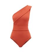 Matchesfashion.com Haight - Maria One-shoulder Belted Swimsuit - Womens - Dark Orange