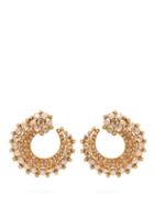 Matchesfashion.com Oscar De La Renta - Circular Pav Crystal Earrings - Womens - Gold