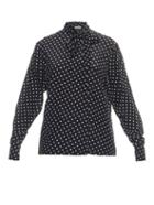 Bottega Veneta Neck-tie Polka-dot Silk Blouse