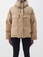 Gucci - Gg-jacquard Quilted Cotton-blend Canvas Down Coat - Womens - Light Brown Multi
