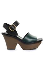 Marni Tri-colour Lacquered-wedge Sandals