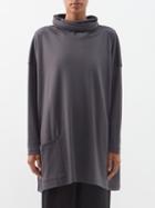 Eskandar - Oversized Layered-neck Jersey Top - Womens - Dark Grey