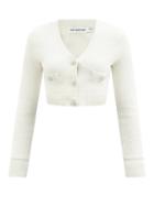Self-portrait - Faux-pearl And Crystal Button Cardigan - Womens - Ivory