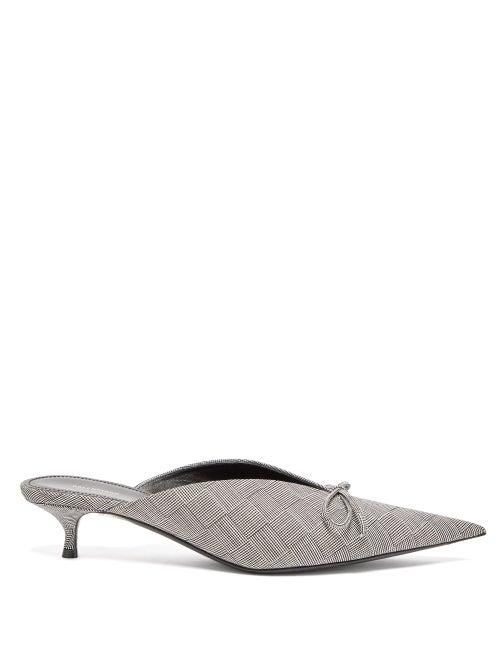 Matchesfashion.com Balenciaga - Knife Check Mules - Womens - Grey