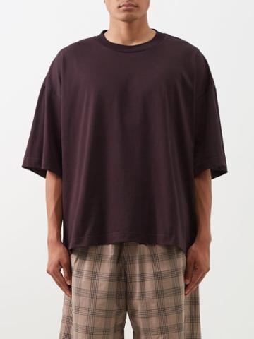 Studio Nicholson - Piu Cotton-jersey T-shirt - Mens - Black