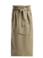 Gabriela Hearst Jordan Paperbag-waist Linen Pencil Skirt