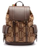 Gucci - Gg-jacquard Leather-trimmed Canvas Backpack - Mens - Multi
