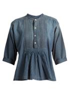 Current/elliott Pintuck Gathered Cotton Shirt