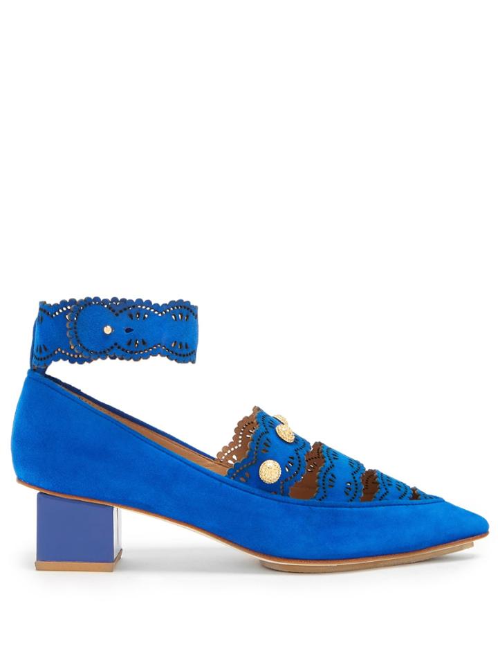 Rue St. Castelo Laser-cut Suede Pumps