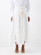 Zimmermann - Clover Broderie-anglaise Linen Midi Skirt - Womens - Ivory
