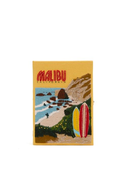 Matchesfashion.com Olympia Le-tan - Malibu Embroidered Box Clutch - Womens - Yellow Multi