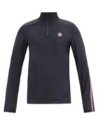 Matchesfashion.com Fusalp - Logo-patch Zip-neck Jersey Sweatshirt - Mens - Blue