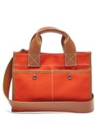 Matchesfashion.com Rue De Verneuil - Reporter S Leather-trim Gabardine Tote Bag - Womens - Orange Multi