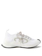 Gucci - Gg-print Technical-knit Runner Trainers - Womens - Grey